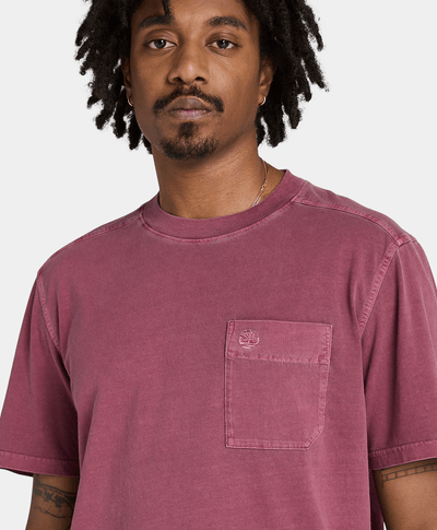 Playera Authentic Fit Garment Dye Con Bolsillo Para Hombre, Vino