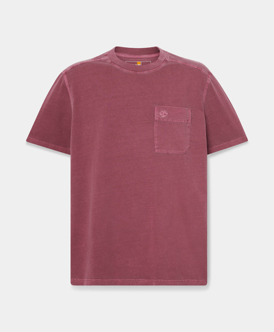 Playera Authentic Fit Garment Dye Con Bolsillo Para Hombre, Vino