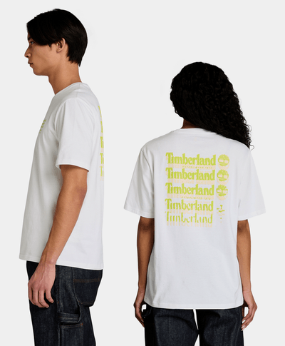 Playera Authentic Fit Logo Lineal Difuminado Unisex, Blanco