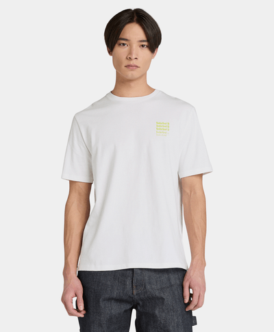 Playera Authentic Fit Logo Lineal Difuminado Unisex, Blanco