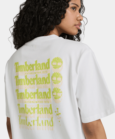 Playera Authentic Fit Logo Lineal Difuminado Unisex, Blanco