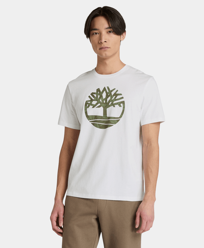 Playera Regular Fit Con Logo Floral Para Hombre, Blanco