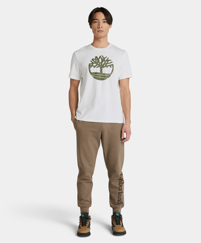 Playera Regular Fit Con Logo Floral Para Hombre, Blanco