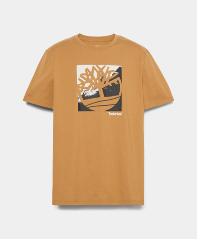 Playera Regular Fit Con Logo Grafico Para Hombre, Amarillo