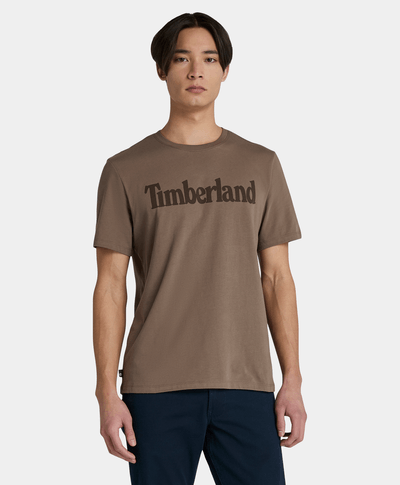 Playera Regular Fit Logo Lineal Para Hombre, Café