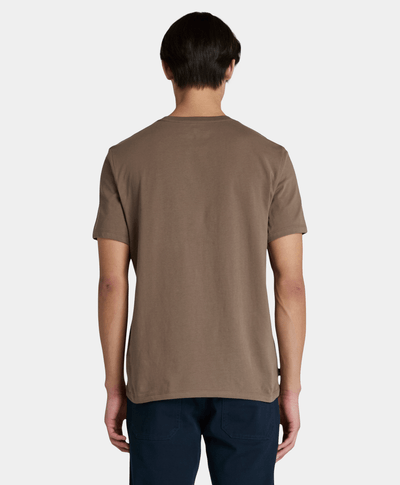 Playera Regular Fit Logo Lineal Para Hombre, Café