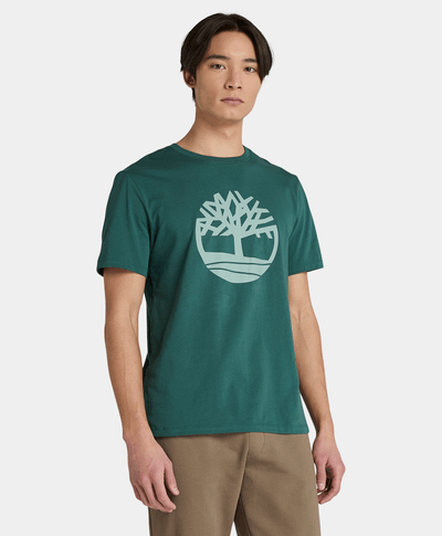 Playera Regular Fit Tree Logo Para Hombre, Verde