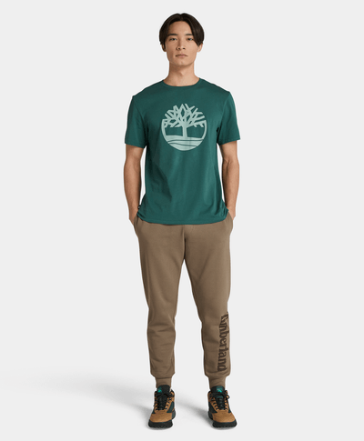 Playera Regular Fit Tree Logo Para Hombre, Verde