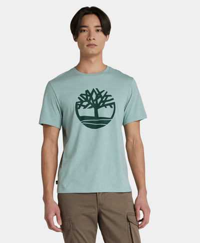 Playera Regular Fit Tree Logo Para Hombre, Verde/Azul