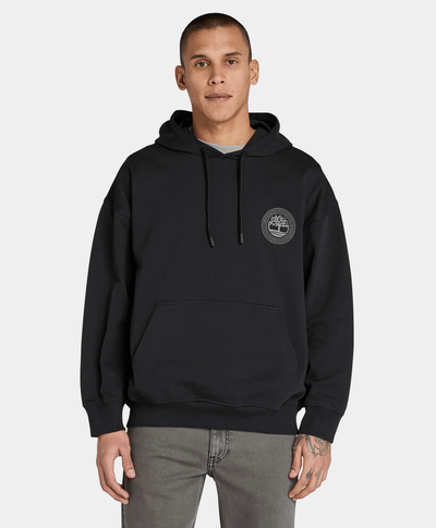 Sudadera Hoodie Relaxed Fit Tree Logo Para Hombre, Negro