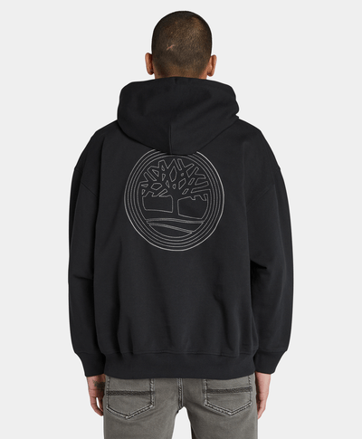 Sudadera Hoodie Relaxed Fit Tree Logo Para Hombre, Negro