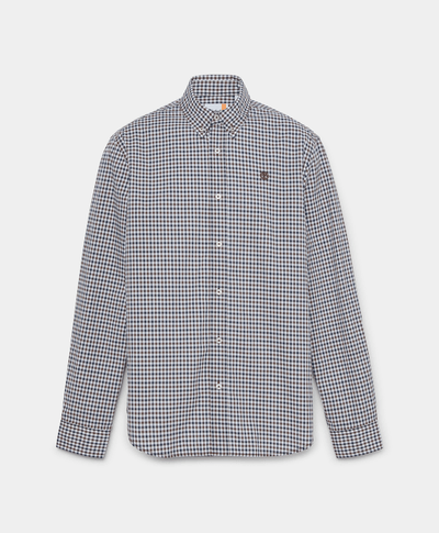 Camisa De Popelina Elastica Estilo Gingham Regular Fit Para Hombre, Café