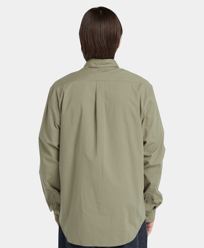 Camisa De Popelina Elastica Regular Fit Para Hombre, Gris