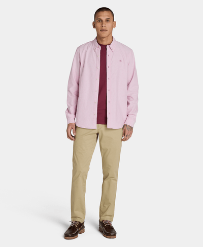 Camisa Oxford Slim Fit Para Hombre, Rosa