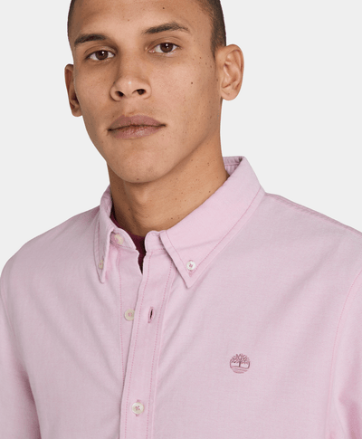 Camisa Oxford Slim Fit Para Hombre, Rosa