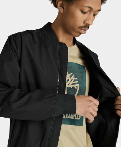 Chamarra Bomber Water Resistant Para Hombre, Negro