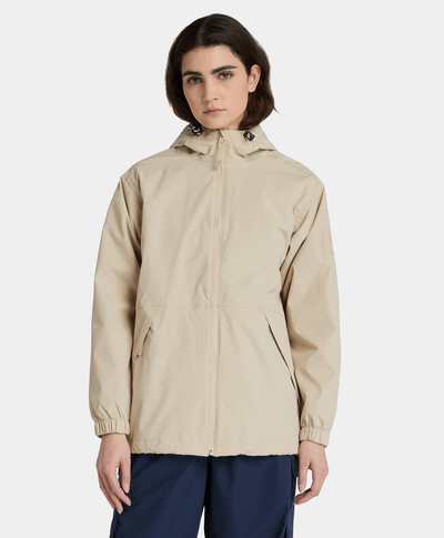 Chamarra Shell Relaxed Fit Impermeable Waterproof Para Mujer, Beige