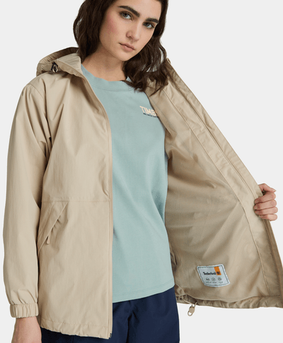 Chamarra Shell Relaxed Fit Impermeable Waterproof Para Mujer, Beige