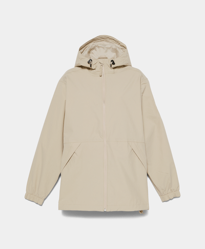 Chamarra Shell Relaxed Fit Impermeable Waterproof Para Mujer, Beige