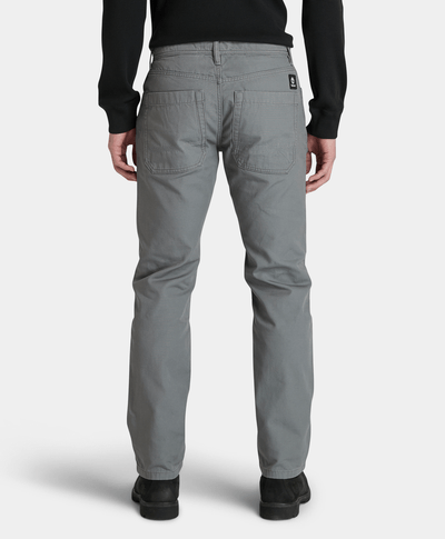Pantalón Canvas 5-Pocket Straight Fit Para Hombre, Gris