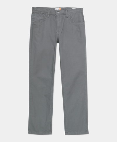 Pantalón Canvas 5-Pocket Straight Fit Para Hombre, Gris