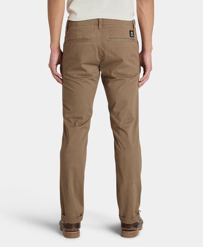 Pantalón Chino De Twill Slim Fit Para Hombre, Café