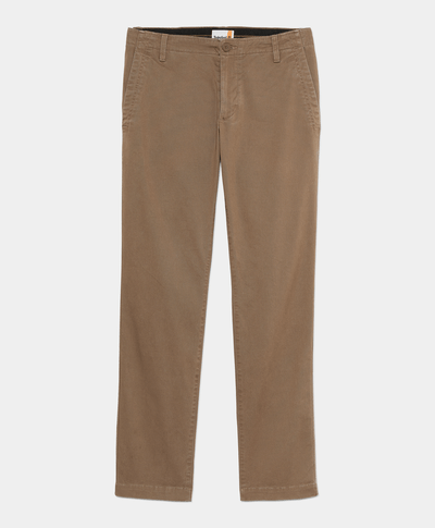 Pantalón Chino De Twill Slim Fit Para Hombre, Café