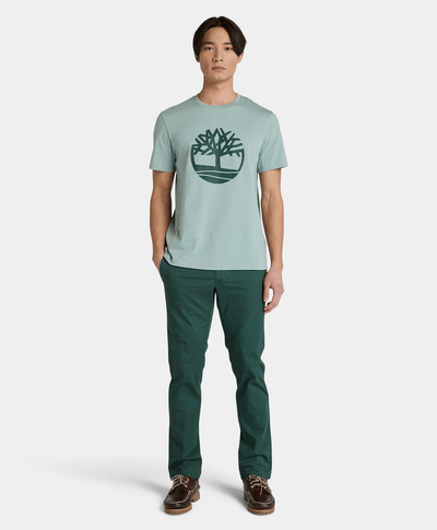 Pantalón Chino De Twill Slim Fit Para Hombre, Verde