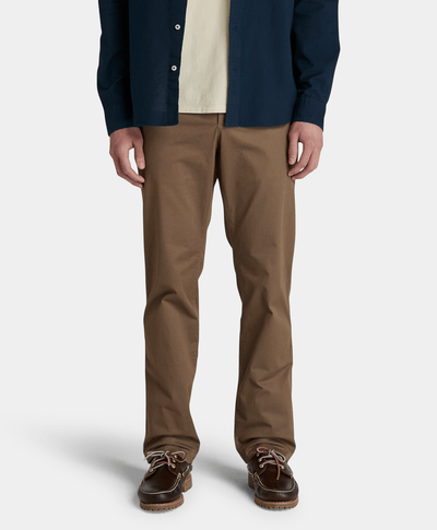 Pantalón Chino De Twill Straight Fit Para Hombre, Café