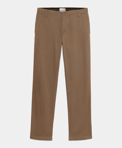Pantalón Chino De Twill Straight Fit Para Hombre, Café