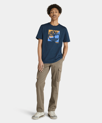 Playera Regular Fit Con Logo Grafico Para Hombre, Azul