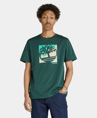 Playera Regular Fit Con Logo Grafico Para Hombre, Verde