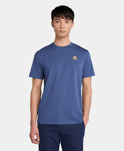 Playera Regular Fit Con Parche Bordado Para Hombre, Azul