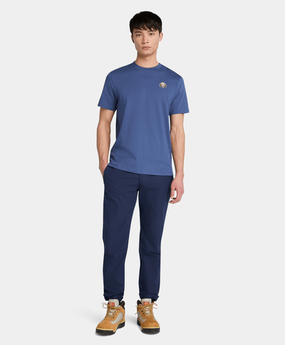 Playera Regular Fit Con Parche Bordado Para Hombre, Azul