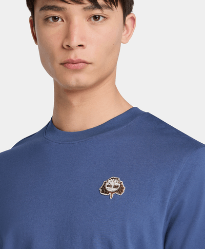 Playera Regular Fit Con Parche Bordado Para Hombre, Azul