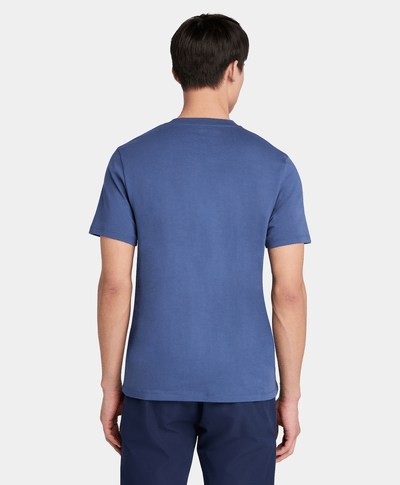 Playera Regular Fit Con Parche Bordado Para Hombre, Azul