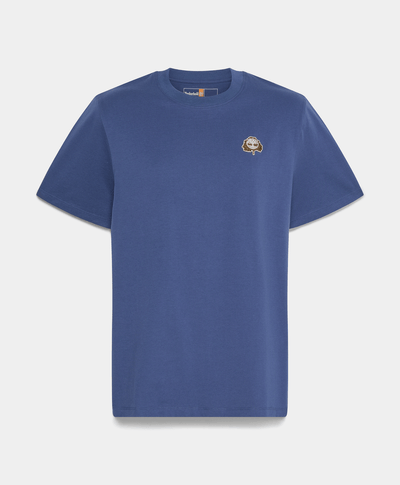 Playera Regular Fit Con Parche Bordado Para Hombre, Azul