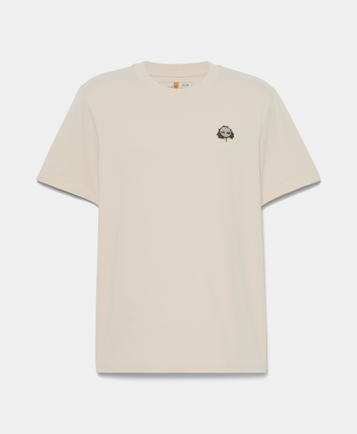 Playera Regular Fit Con Parche Bordado Para Hombre, Beige