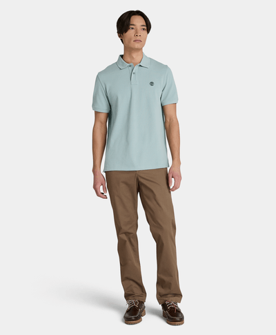 Polo Manga Corta Regular Fit Con Logo En Pecho Para Hombre, Azul