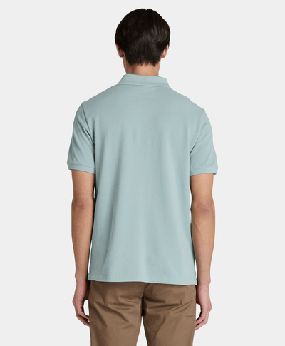 Polo Manga Corta Regular Fit Con Logo En Pecho Para Hombre, Azul