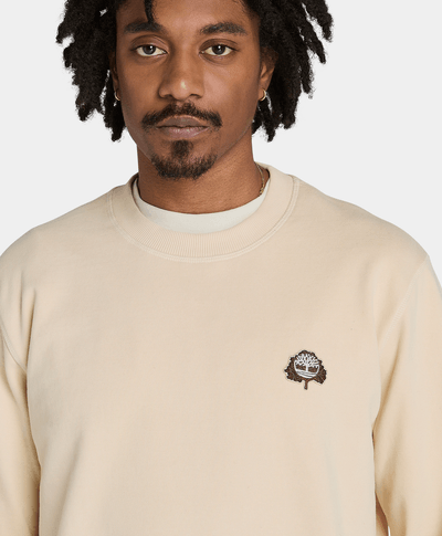 Sudadera Authentic Fit Con Parche Bordado Unisex, Beige