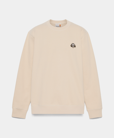 Sudadera Authentic Fit Con Parche Bordado Unisex, Beige