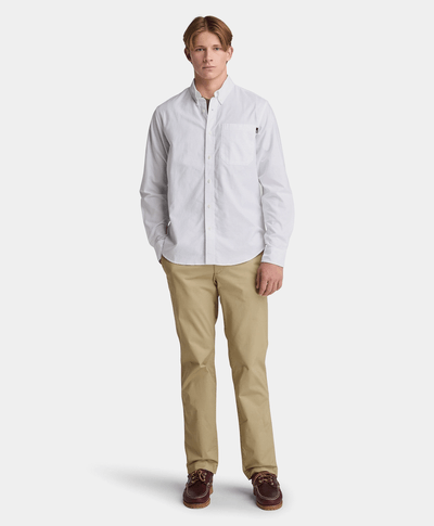 Camisa Oxford Regular Fit Para Hombre, Blanco