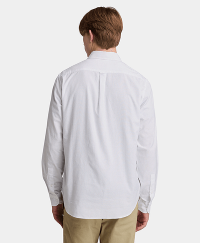 Camisa Oxford Regular Fit Para Hombre, Blanco
