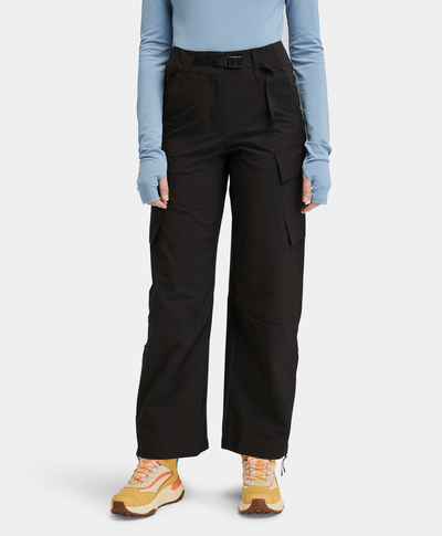 Pantalones De Senderismo StraIght Fit Para Mujer, Negro