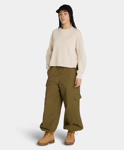 Sudadera Relaxed Fit Para Mujer, Beige