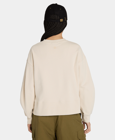 Sudadera Relaxed Fit Para Mujer, Beige