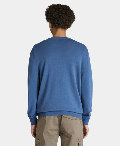 Suéter De Algodón Regular Fit Para Hombre, Azul