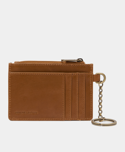 Tarjetero Con Llavero Unisex, Café