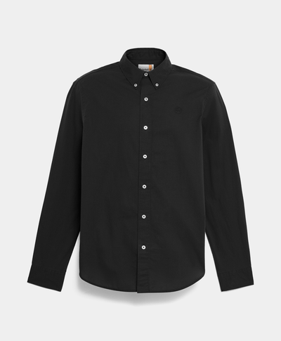 Camisa De Popelina Regular Fit Para Hombre, Negro